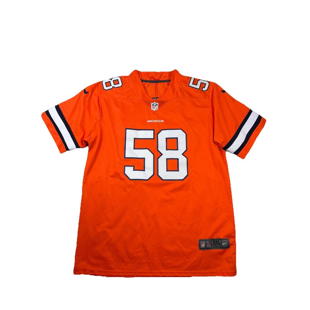 Denver Broncos Von Miller #58 Jersey 2XL Orange Nike NFL Team Apparel XXL EUC